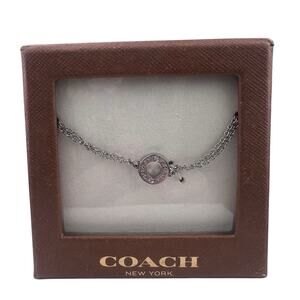 Coach Circle Logo Bracelet Silver Tone New in Box NIB